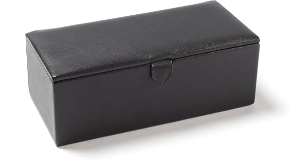 Leatherology Black Onyx Watch & Bracelet Box - 4 Compartment - Black