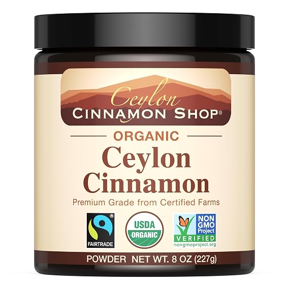 Organic Ceylon Cinnamon Powder, USDA Certified Spice - 8 ounces