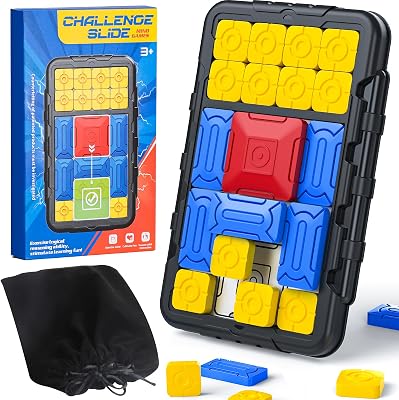 Super Slide Puzzle Games, 500 Challenges Brain Teaser Puzzles, STEM Toys IQ Puzzle Learning Games for Kids, Teens, Travel Toys, Birthday Gifts, for Boys and Girls