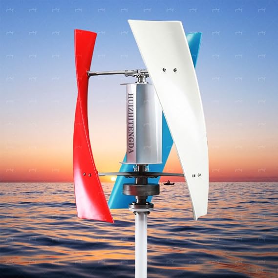 1000W-3000W Vertical Axis Wind Turbine Generator, Low Noise Low Start Wind Speed 12V 24V 48V Windmill Off Grid System with MPPT Charger