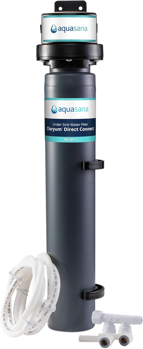 Aquasana Water Filter for Sink Faucet | Claryum Direct Connect | AQ-MF-1 | Reduces Lead, PFAS, Chlorine, Bad Taste & Odor | WQA Certified | For Existing Faucet | 784 Gal |