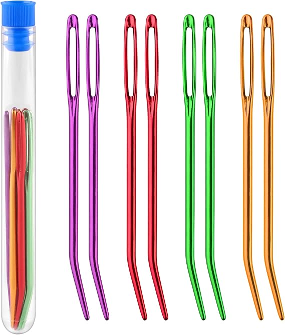 Repair Sewing Needles, Vidillo Big Needle and Giant Tapestry Needles with Transparent Bottle for Crochet Darning Beading Quilting Weaving Crafts, Total 8 Pcs