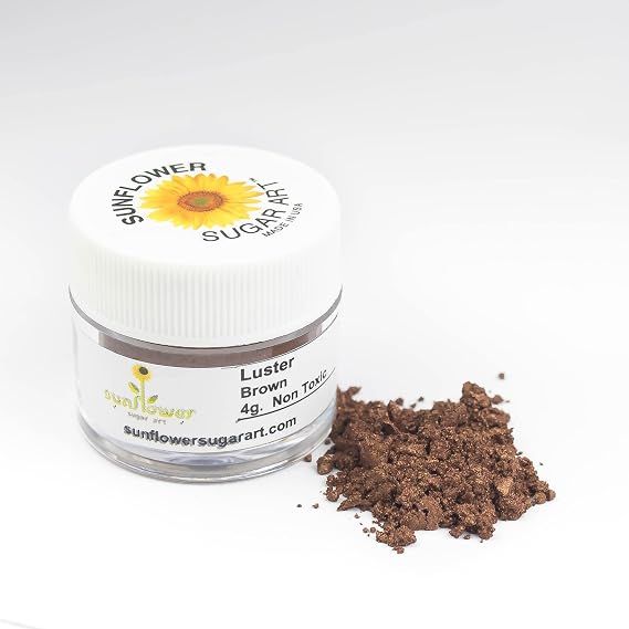 Brown Edible Luster Dust | Edible Powder & Dust | Food Grade Luster Dust for Decorating, Fondant, Baking | Polvo Matizador | Cakes, Vegan Paint, Dust | 4 Grams
