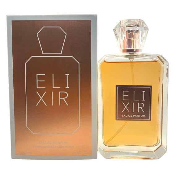 ELIXIR Eau de Parfum for Women, 3.4 Fl Oz | Warm Amber-Vanilla | Notes of Vanilla Orchid, Jasmine, Brown Sugar, Tonka, Amberwood, Musk & Patchouli