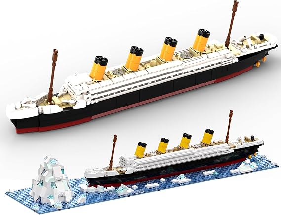 dOvOb RMS Titanic Model Building Blocks Set, 615 Pieces Bricks, MOC Ship Model Display Collection Model Kit for Teens and Adults,Compatible with Major Brands