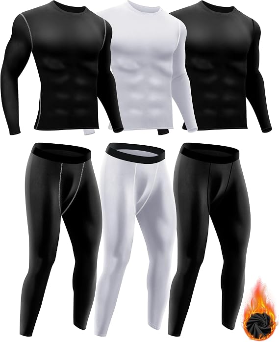 Didaey 3 Set Winter Thermal Underwear for Men