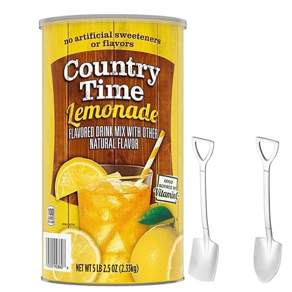 Candy Freezer Lemonade Powdered Drink Mix 1 Canister, 82.5 oz Includes Easy Measuring Scoop and Mini Metal Shovel Spoons