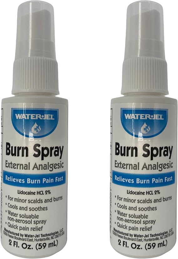 First Aid Burn Spray, Antiseptic Burn Pump Bottle, 2 Ounce, 2 Pack, MS-46410