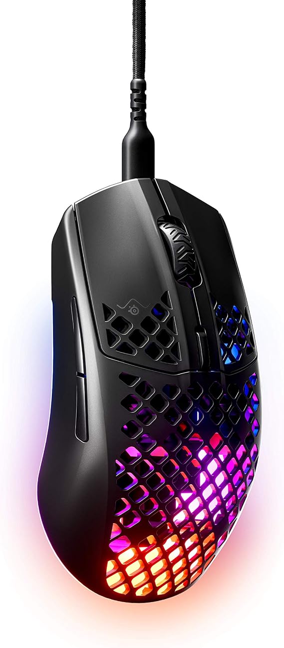 SteelSeries Aerox 3 - Ultralight Gaming Mouse - 8,500 CPI TrueMove Core Optical Sensor - Ultra Lightweight Waterproof Design - Universal USB-C Connection