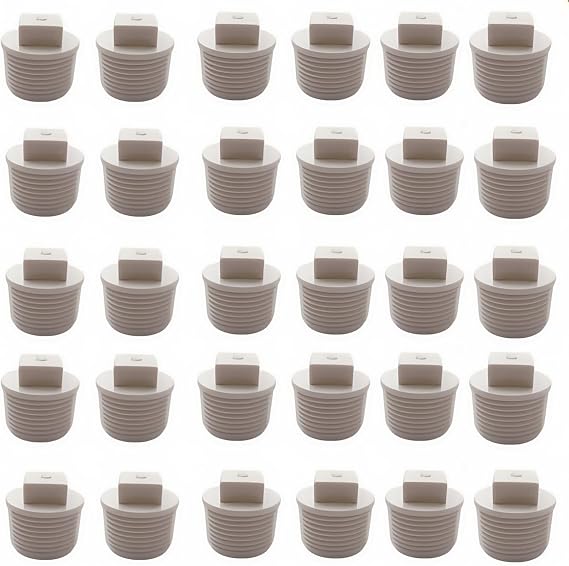 30 Pack 3/4 Inch PVC Pipe Male Thread Plug, Threaded Pipe End Cap, SCH40 Male Threaded Pipe End Cap Adaptor - PVC Cleanout Plug