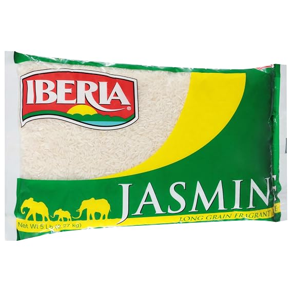 Iberia Jasmine Rice, 5 lbs. Long Grain Naturally Fragrant Enriched Jasmine Rice