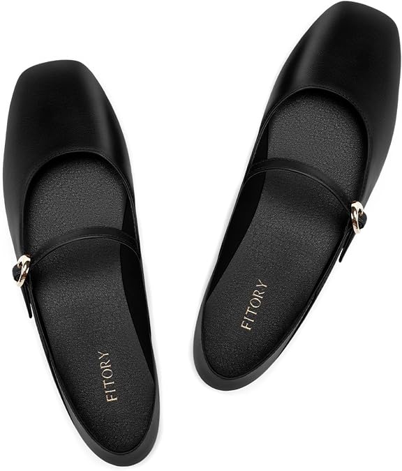 FITORY Mary Jane Shoes Women, Non Slip Work Ballet Flats Business Casual