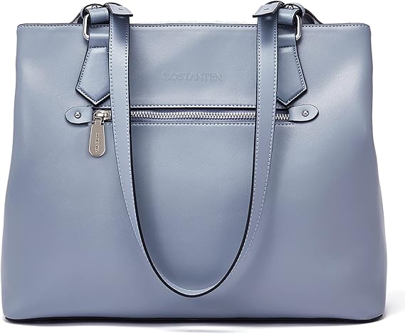 BOSTANTEN Womens Handbag Genuine Leather Shoulder Bags Soft Designer Top Handle Purses Light Blue