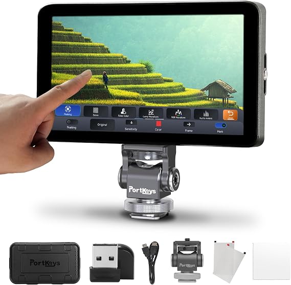 Portkeys LH7H Camera Monitor 7" 1000nit Touch Screen Field Monitor Freeze Frame FHD 1080P60 3D LUT ARR1 False Color for DSLR