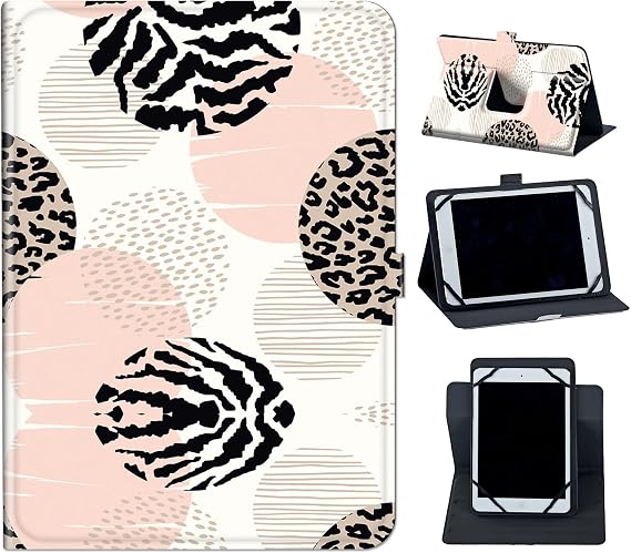 for VASTKING KingPad K10 / Z10 10 inch Tablet Case,Mxfdegf 360 Degree Rotating Stand and Magnetic Closure Case for Vastking KingPad K10 Pro/MARVUE Pad M10 10.1 inch Tablet,Pink Leopard Print