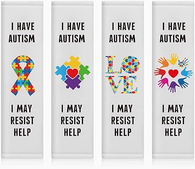 Moukeren 4 Pack Autism Belt Cover Non Verbal Autism Awareness Car Seat Covers Puzzle Sign and Awareness Designs for Child in Vehicle Truck Van SUV Compatible with All Car