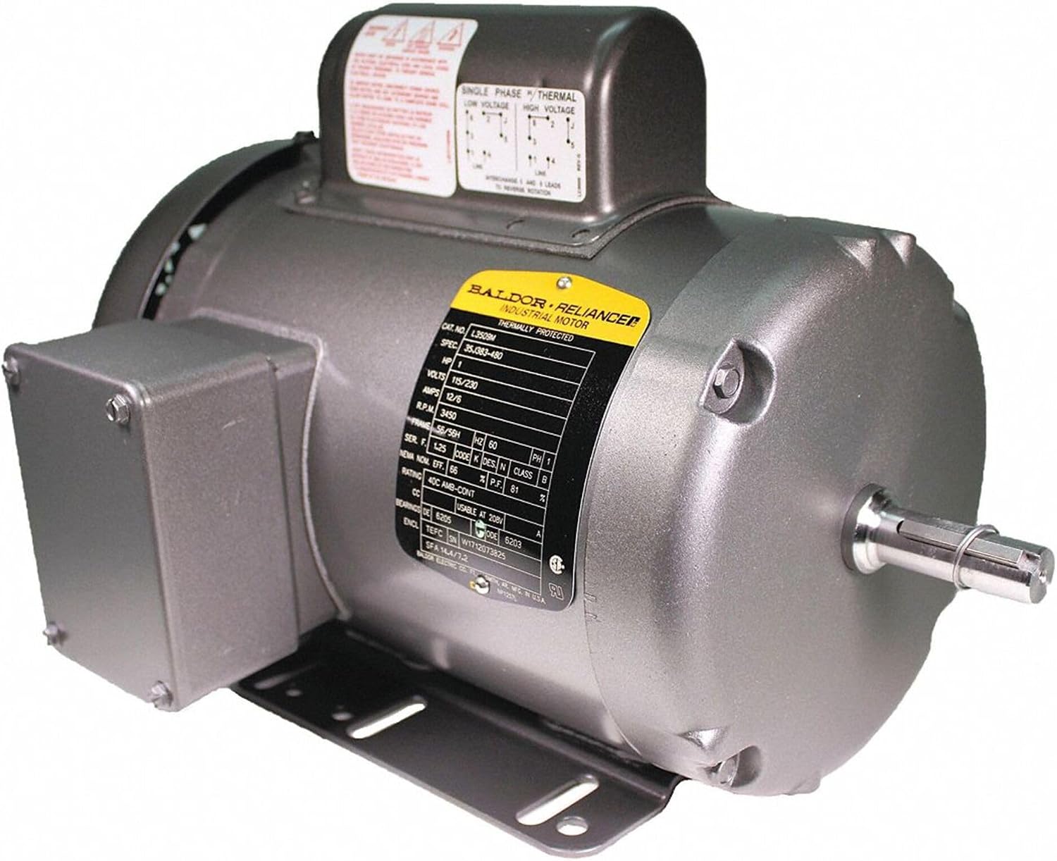 Baldor Electric GP Motor,1 HP,3,450 RPM,115230V AC,56H,L3509M