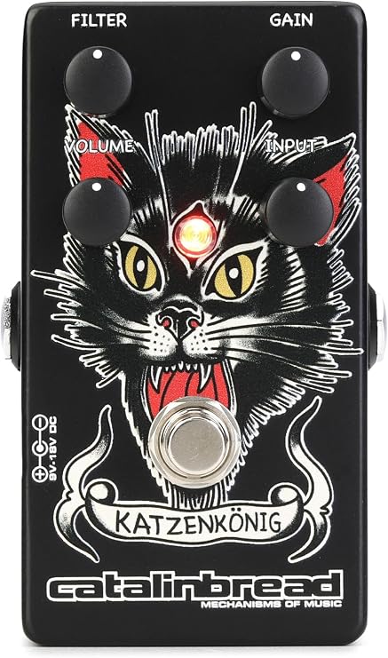 Catalinbread Katzenkonig Fuzz Pedal Guitar Effects Pedal with Adjustable Filter, Gain, Volume, and Input Controls from the Traditional Ink Collection for Enhanced Sound Creativity | Key details: Ink Fuzz Guitar Effects Distortion Pedal