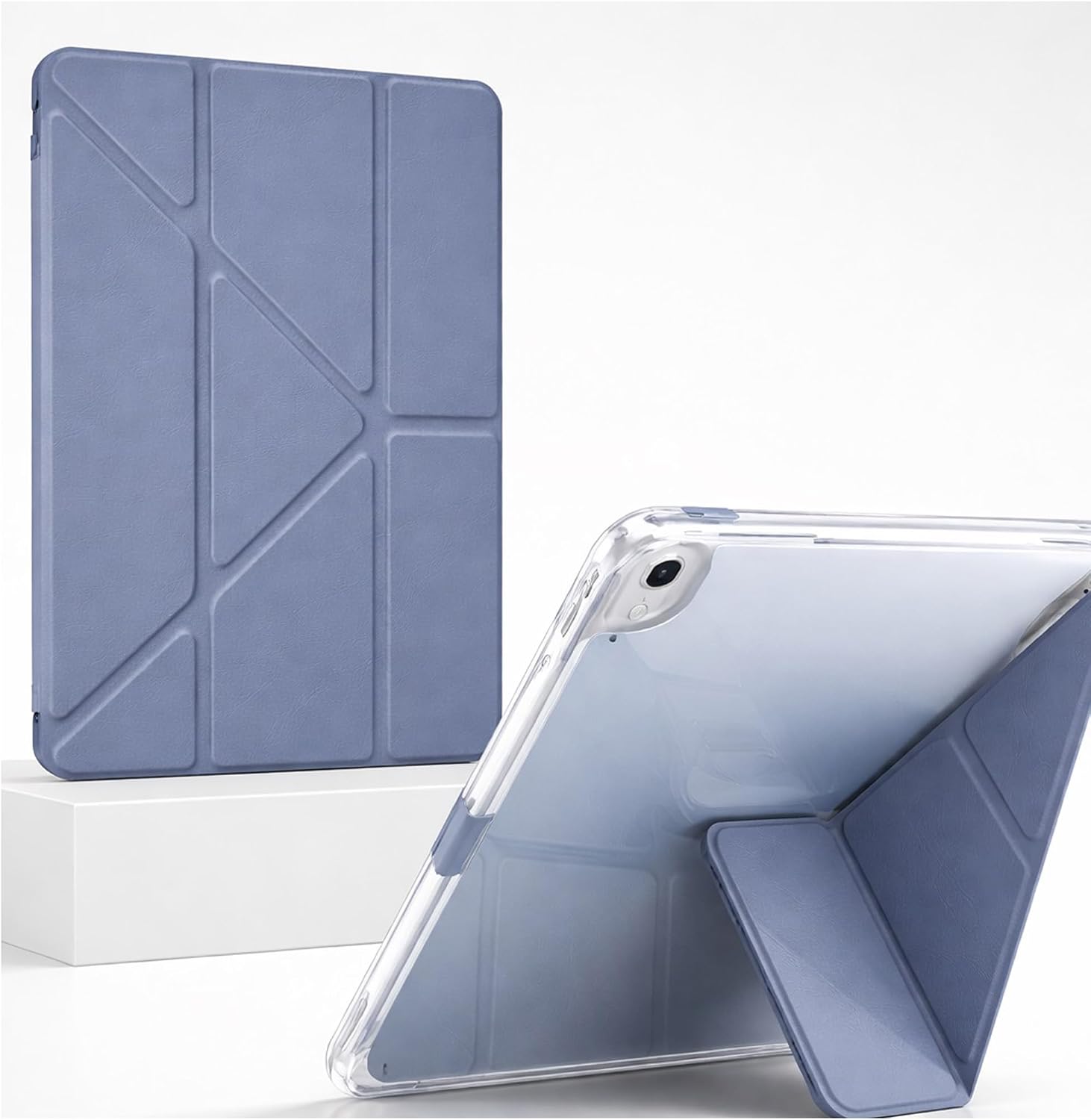 Coverzone Samsung Galaxy Tab S9 FE ile uyumlu Kılıf SM-X510 Saydam Arka Kapak Flip Smart Cover Katlanabilir Standlı Darbe Emici Koruyucu Tablet Kılıfı Akıllı Uyku Özellikli Lavanta