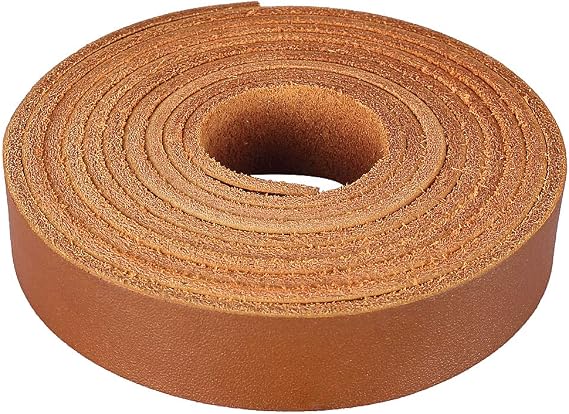 (TM) Genuine Leather Strap Leather Strip 3/4 Inch Wide and 72 Inches Long, Walnut Brown