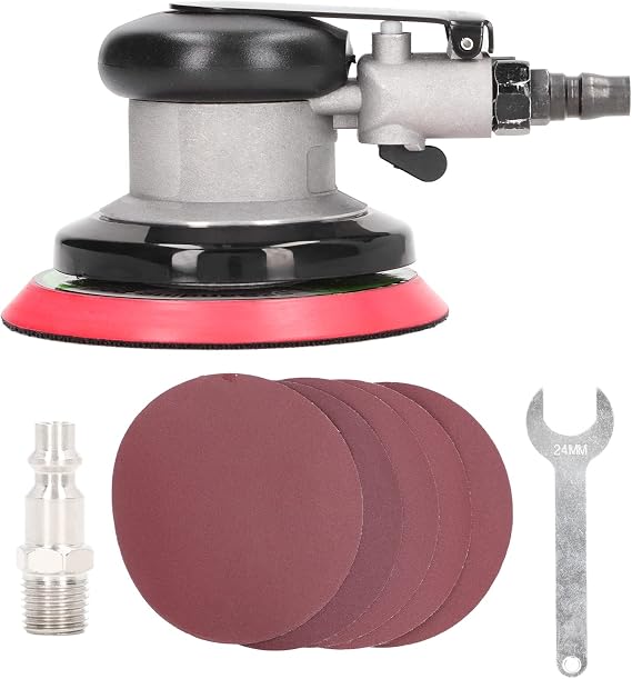Professional Air Random Orbital Sander,Professional 5 Air Random Orbital Sander - High Speed Pneumatic Palm Sander for Auto and Industrial Polishing Applications