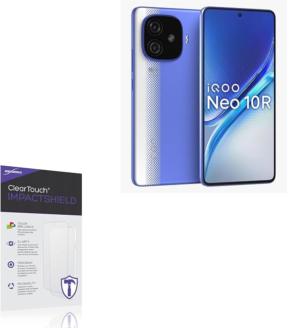 BoxWave Screen Protector Compatible with vivo iQOO Neo 10R - ClearTouch ImpactShield (2-Pack), Impenetrable Screen Protector Flexible Film