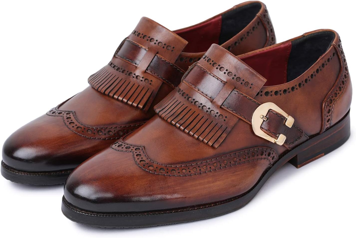 Mens Wingtip Brogue Kiltie Monk Strap Loafer Dress Shoes