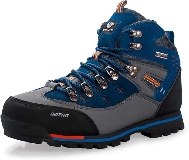 EKSMA Men's Waterproof Leather mid Hiking Boots Outdoor Non-Slip Lightweight Trekking Sneakers