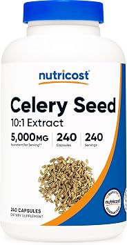 Nutricost Celery Seed Extract 240 Capsules for 240 Servings Per Bottle - Vegan, GMO-Free and Gluten-Free