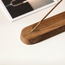Custom Engraved Wooden Incense Holder Handmade Walnut & Ash Incense Burner, Minimalist Ash Catcher Two Shapes (Sharp & Soft) Personalized Aromatherapy Gift for Meditation & Yoga