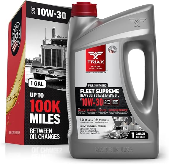 Triax Fleet Supreme ESP 10W-30 API CK-4 Full Synthetic Heavy Duty Diesel Engine Oil | Moly Boron Friction Modified | Extended Drain (1 Gallon)