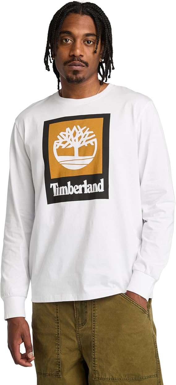 Timberland Men's Stack Logo Long Sleeve T-Shirt