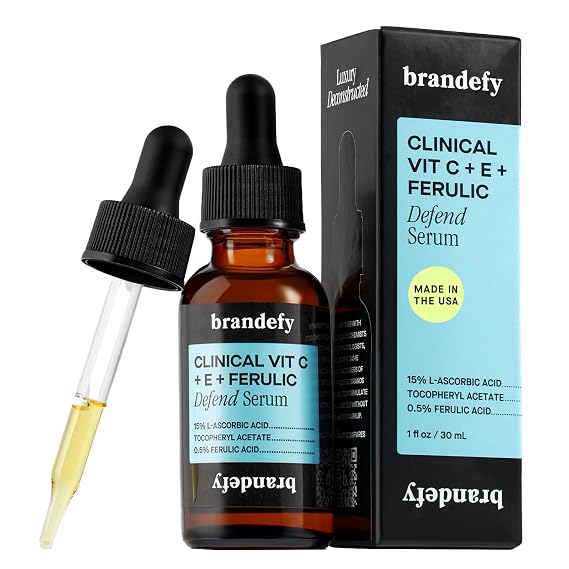 Brandefy Vitamin C Face Serum 15% L-Ascorbic Acid + Ferulic Acid