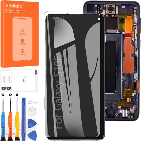 Screen for Samsung Galaxy S10E Screen Replacement for Samsung G970 LCD Screen SM-G970F,SM-G970U,SM-G970W Touch Display Digitizer Assembly Repair Parts(Black with Frame)