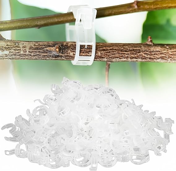Secured Plastic Plant Clip, 100 Pcs Plant Clips for Climbing Plants Clear Plant Fixing Clip, Tomato Trellis Clips Plant Support Clips Vine Fixing Clip for Garden Vegetables Plants