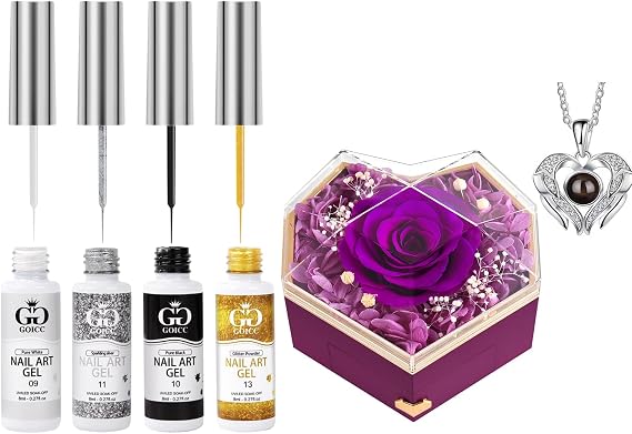 GOICC Forever Rose with Necklace 4 Colors Nail Art Liner