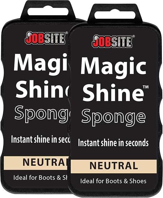 JOB SITE Instant Express Leather Boot & Shoe Shine Sponge - Neutral - 2 Pack