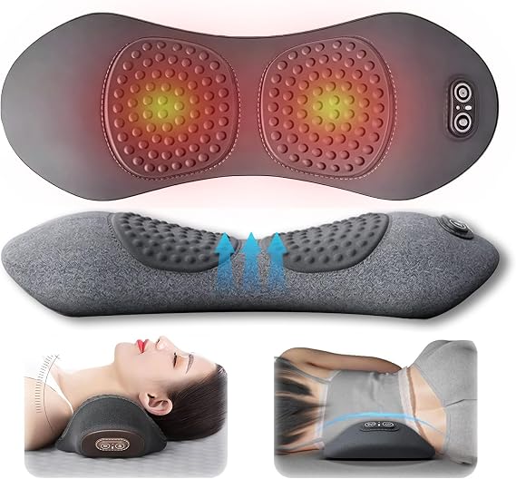 3 in 1 Back Massager, 2026 Ultra-Soft Triple Fusion Back Massager for Sciatica, with Traction Lifting & Heat Compress, All-Round Support, Relieve Neck/Shoulder Discomfort (Gray)