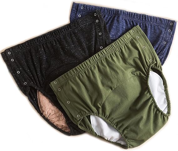 Incontinence Pants Adult Reusable Diaper Pants, Highly Absorbent Anti-Side Leakage Underwear,Suitable for Adult Incontinence Care,The Elderly and Disabled People,3 Pieces,L