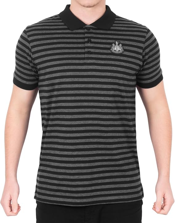Newcastle United FC Official Soccer Gift Mens Yarn Dye Marl Striped Polo Shirt