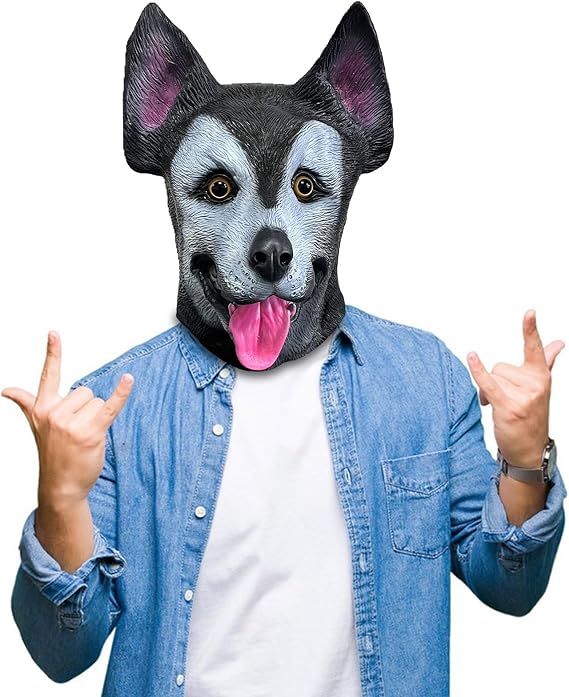 Dog Mask, Halloween Latex Animal Face Mask Costume Cosplay Party Props- Small Size