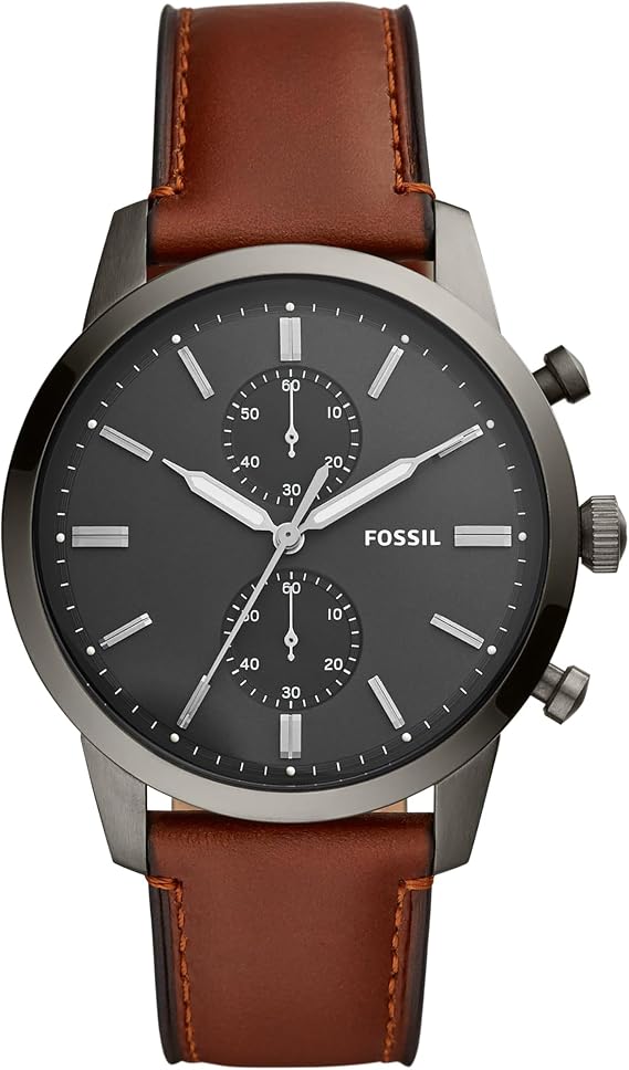 Fossil Men's Townsman Quartz Stainless Steel and Leather Chronograph Watch