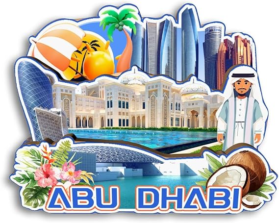 Refrigerator Magnet Abu Dhabi United Arab Emirat Fridge Magnet City Travel Souvenirs Tourist Gifts 3D Classic Landmarks Handmade Crafts Home Decoration -2662