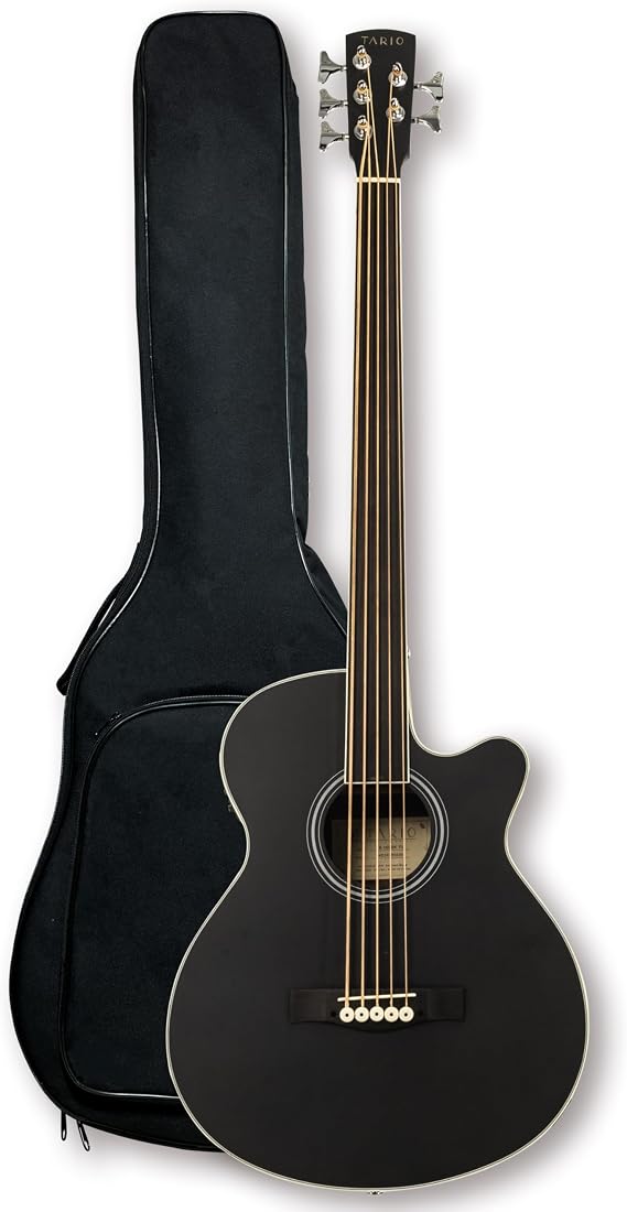 TARIO Fretless 5 String Electric Acoustic Bass spruce top Mahogany back & sides (Fretless)