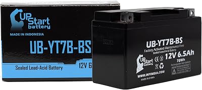 Replacement for 2000 Suzuki DR-Z400, E, S, SM 400CC Factory Activated, Maintenance Free, Motorcycle Battery - 12V, 6Ah, UB-YT7B-BS