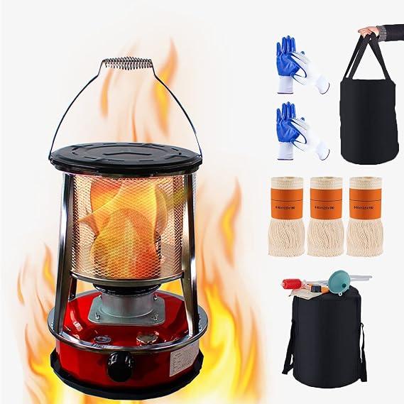 Karosean Heaters, Emergency Heater with 3 Wicks, Portable Kerosene Stove Indoor, Kerosene Oil Heater with Suction Pipe for Easy Filling, for Indoor and Outdoor Camping Tents for Heating and Cooking