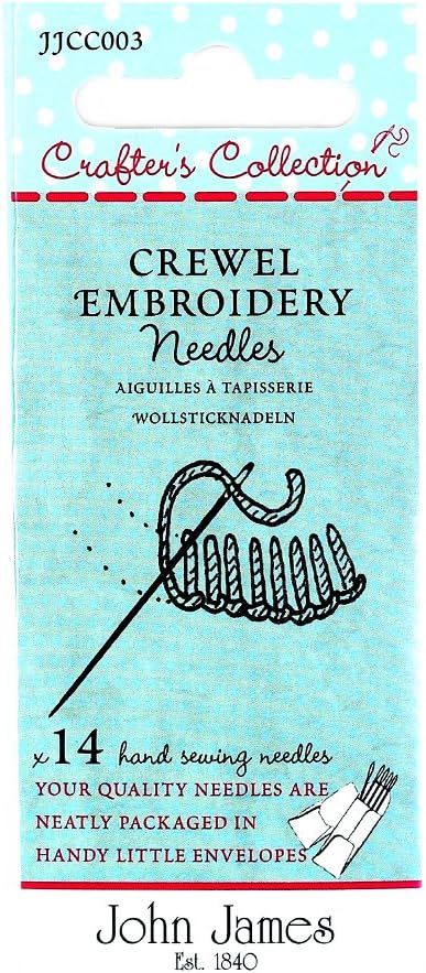 John James Crafters Collection Crewel Embroidery Needles Assorted Sizes