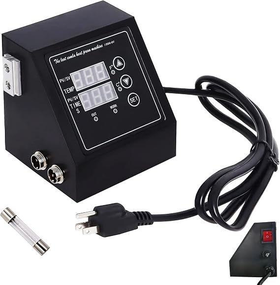 FelRelWel K Type Heat Press Control Box,Replacement Parts for 15x15 Heat Press,Temperature Time Dual Display,Heat Press Machine Control Box for T ShirtsShortMugCup,1400W,Pre-Purchase Consultation