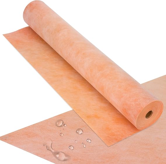 Waterproofing Membrane for Shower,Waterproof Membrane 3.3 FTx54.8 FT Roll (180Sq Ft),23.6 Mil Thick,Suitable for Bathroom Waterproofing,Shower Wall Waterproofing,Sauna Waterproofing,Roof Waterproofing
