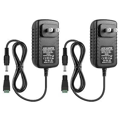 inShareplus 2 Pack DC 24V Power Supply, 100-240V AC to DC 24 Volt 1A 24W LED Driver, Low Voltage Transformer with 5.5mm x 2.1mm DC Plug, Wall Adapter for 24V LED Strip Light, CCTV Camera